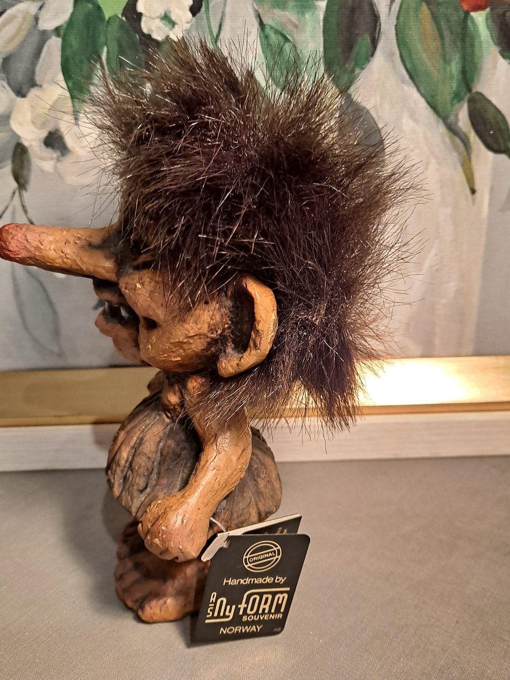 NyForm Vintage 90s Handmade In Norway Brown Girl Lena Troll Doll Latex Sculpture - Picture 5 of 12